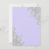 Eiffeltoren, Zilveren druppels Lavander Quinceañer Kaart (Achterkant)