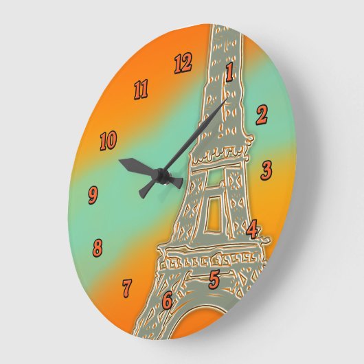 Eiffeltoren zonsondergang wandklok (Hoek)