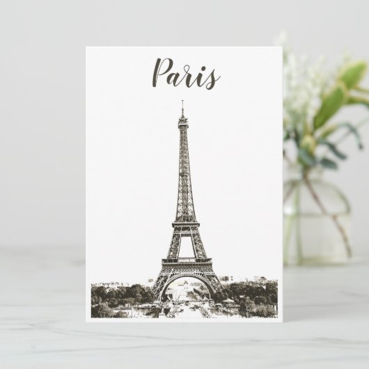 Eiffeltoren zwart-wit (Staand voorkant)