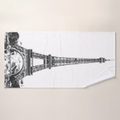 Eiffeltoren zwart-wit badhanddoek (Badhanddoek)