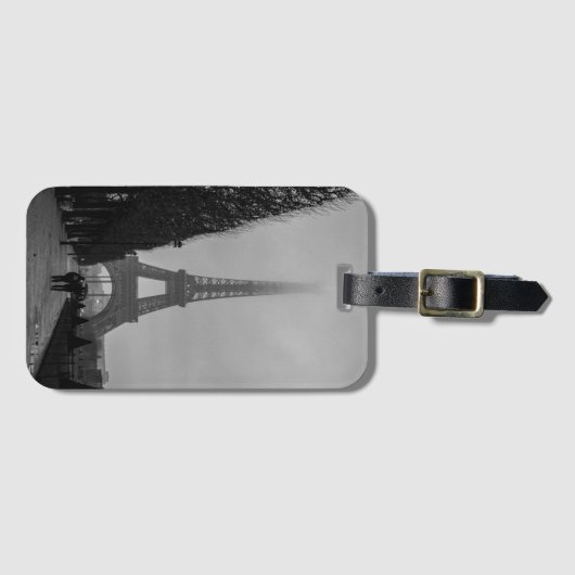 Eiffeltoren - zwart-wit bagagelabel (Voorkant (horizontaal))