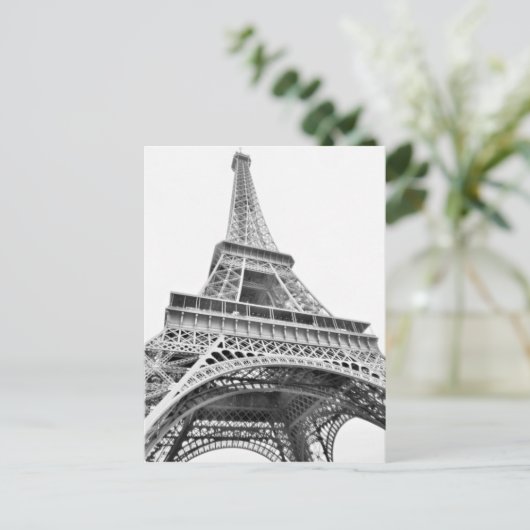 Eiffeltoren zwart-wit Briefkaart (Staand voorkant)