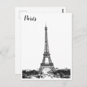 Eiffeltoren zwart-wit briefkaart (Voorkant / Achterkant)