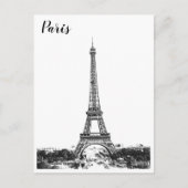 Eiffeltoren zwart-wit briefkaart (Voorkant)