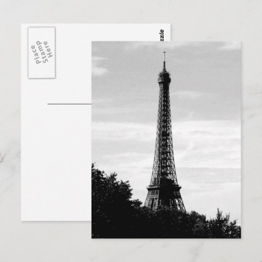 Eiffeltoren zwart-wit Briefkaart (Voorkant / Achterkant)