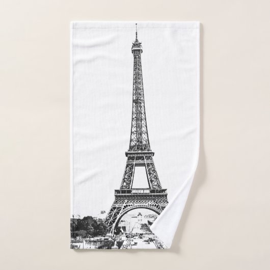 Eiffeltoren zwart-wit handdoek (Handdoek)