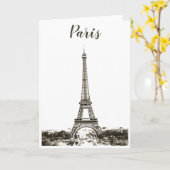 Eiffeltoren zwart-wit kaart (Gele Bloem)