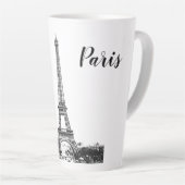 Eiffeltoren zwart-wit latte mok (Rechterhoek)