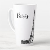 Eiffeltoren zwart-wit latte mok (Linkerhoek)