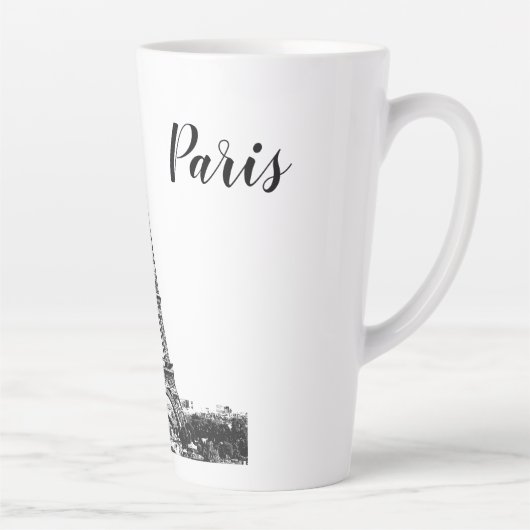 Eiffeltoren zwart-wit latte mok (Rechts)
