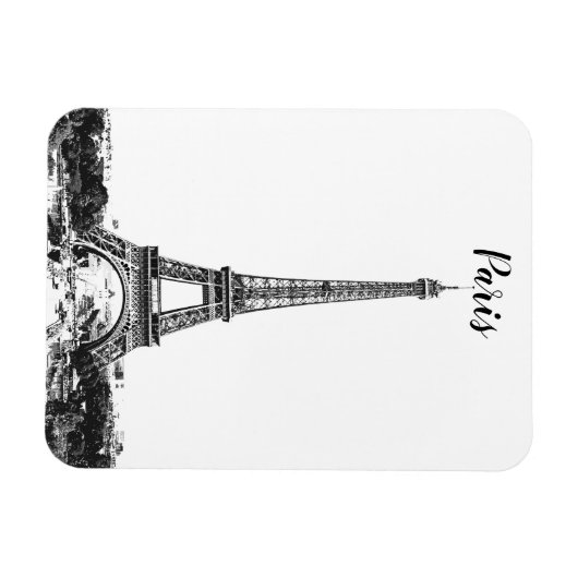 Eiffeltoren zwart-wit magneet (Horizontaal)