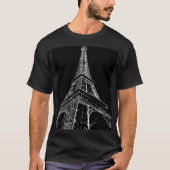 Eiffeltoren Zwart & Wit Pop Art Retro T-shirt (Voorkant)
