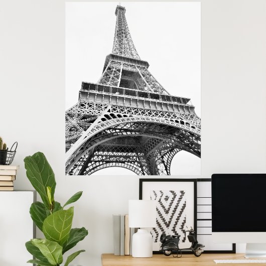 Eiffeltoren zwart-wit Poster (Thuiskantoor)