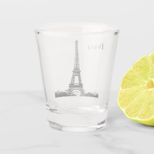 Eiffeltoren zwart-wit shot glas (Achterkant)