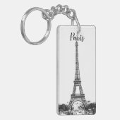 Eiffeltoren zwart-wit sleutelhanger (Voorkant Links)