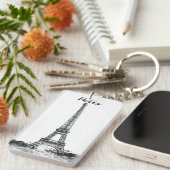 Eiffeltoren zwart-wit sleutelhanger (Voorkant Rechts)