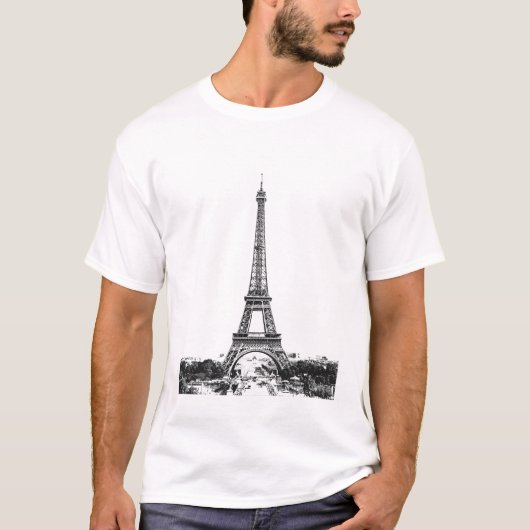 Eiffeltoren zwart-wit t-shirt (Voorkant)