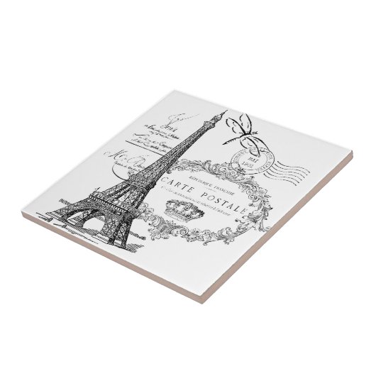 Eiffeltorenkollage Tegeltje (Zijkant)