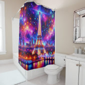 Eiffeltorennacht: reflecties op de Seine Douchegordijn (In situ)