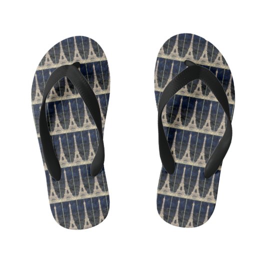 Eiffeltorenpatroon Kinder Teenslippers (Voetbed)