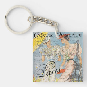 Eiffeltorenromantiek, Vintage Parijse Dromen Sleutelhanger