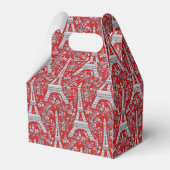 Eiffeltorens en bloemen rood bedankdoosjes (Achterkant)