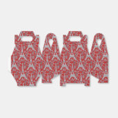 Eiffeltorens en bloemen rood bedankdoosjes (Uitgevouwen)