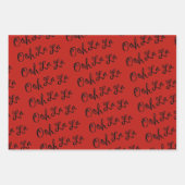 Eiffeltorens en bloemen rood en zwart inpakpapier vel (Voorkant 3)