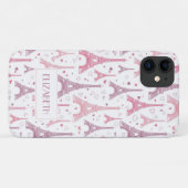 Eiffeltorens en gehartpersonalisatie Case-Mate iPhone case (Achterkant (horizontaal))