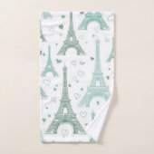 Eiffeltorens en gepersonaliseerde harten bad handdoek (Handdoek)