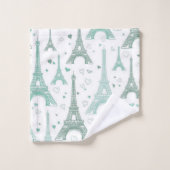 Eiffeltorens en gepersonaliseerde harten bad handdoek (Wasdoekje)