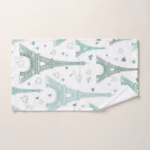 Eiffeltorens en gepersonaliseerde harten bad handdoek (Handdoek)