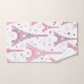 Eiffeltorens en gepersonaliseerde harten bad handdoek (Handdoek)