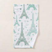 Eiffeltorens en gepersonaliseerde harten bad handdoek (Handdoek)
