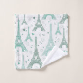 Eiffeltorens en gepersonaliseerde harten bad handdoek (Wasdoekje)