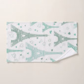 Eiffeltorens en gepersonaliseerde harten bad handdoek (Handdoek)