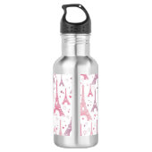 Eiffeltorens en gepersonaliseerde harten waterfles (Achterkant)
