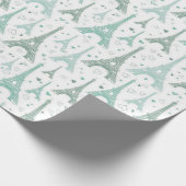 Eiffeltorens en -harten cadeaupapier (Hoek)