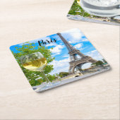 Eiffeltorenschotglas Kartonnen Onderzetters (Schuin)