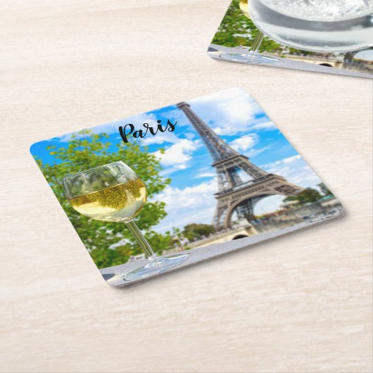 Eiffeltorenschotglas Kartonnen Onderzetters (Schuin)