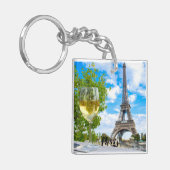 Eiffeltorenschotglas Sleutelhanger (Voorkant Links)