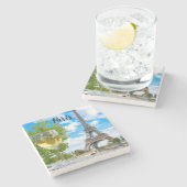 Eiffeltorenschotglas Stenen Onderzetter (Zijkant)