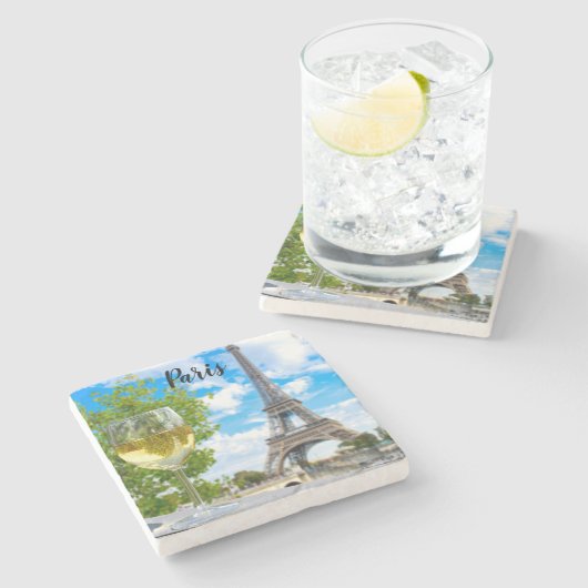 Eiffeltorenschotglas Stenen Onderzetter (Zijkant)