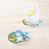 Eiffeltorenschotglas Zandsteen Onderzetter (Zijkant)