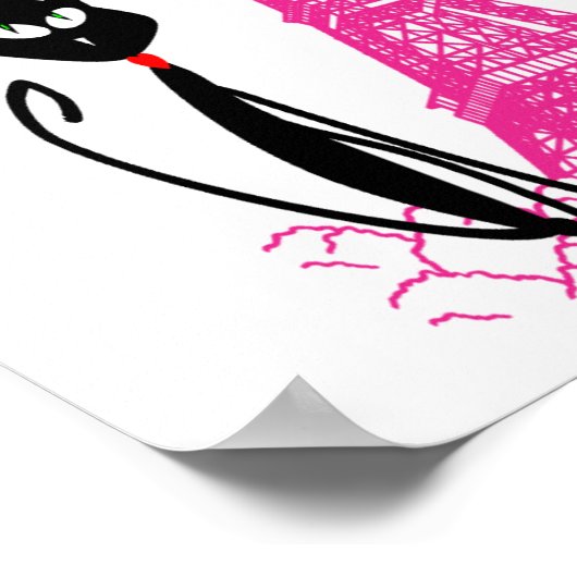 eiffeltortelkatten poster (Hoek)