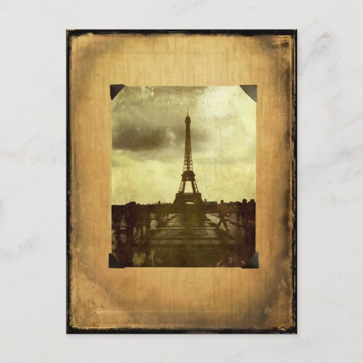 Eiffeltower Antiqued Scrapbook Page Briefkaart (Voorkant)