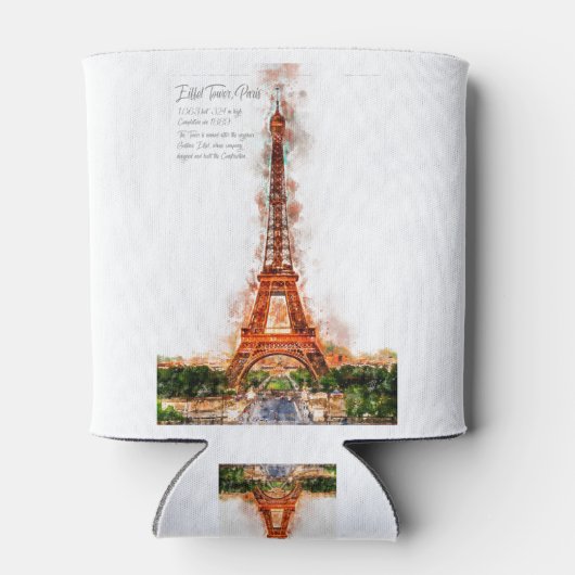 EiffelTower Aquarell Blikjeskoeler (Achterkant)