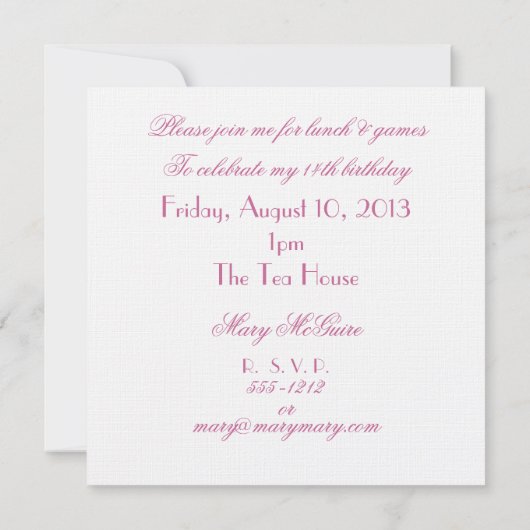 Eiffeltower en zwarte poel van het feest kaart (Achterkant)