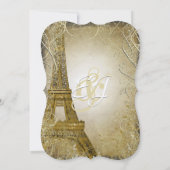 Eiffeltower Gold Swirl lekt verbrande goudmetalen Kaart (Achterkant)