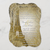 Eiffeltower Gold Swirl lekt verbrande goudmetalen Kaart (Voorkant / Achterkant)